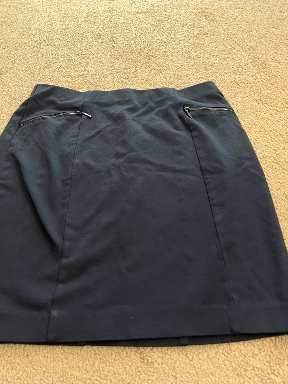 Alfani Navy Pencil Skirt with Front Zip Pockets
